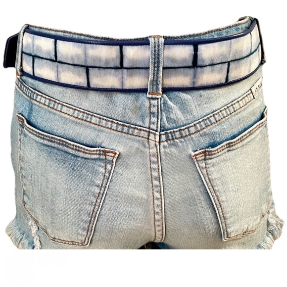 OLIVIA DAR Designer LEATHER and Canvas TIE DYE BELT Size Large - Picture 9 of 16